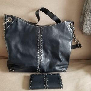 Michael Kors Navy blue handbag and wallet